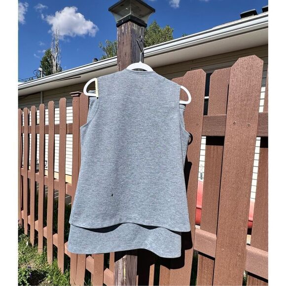 Vintage Trissi two piece gray vest pockets skirt pockets size twelve belt old - Picture 13 of 16